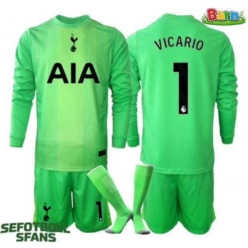 Tottenham Hotspur Guglielmo Vicario #1 Målvakt Hemmaställ Barn 2025-26 Långärmad (+ Korta byxor)